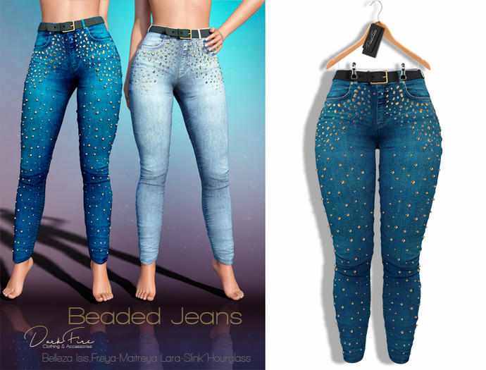 DarkFire Beaded Jeans-Color#07