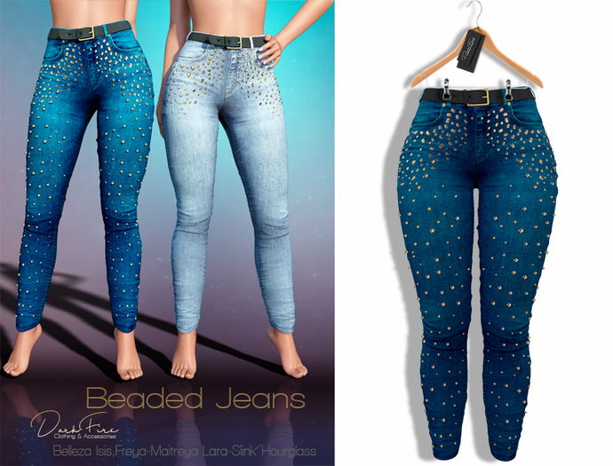 DarkFire Beaded Jeans-Color#10
