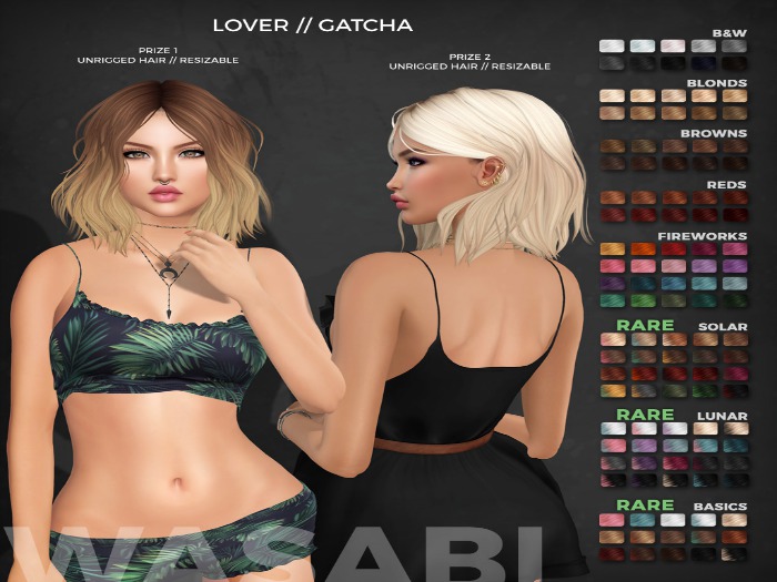 Wasabi // Lover Mesh Hair - Style 2 - Lunar Ombre RARE