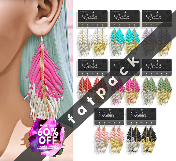 e.marie // Feather Earrings - Fatpack (wear to unpack)