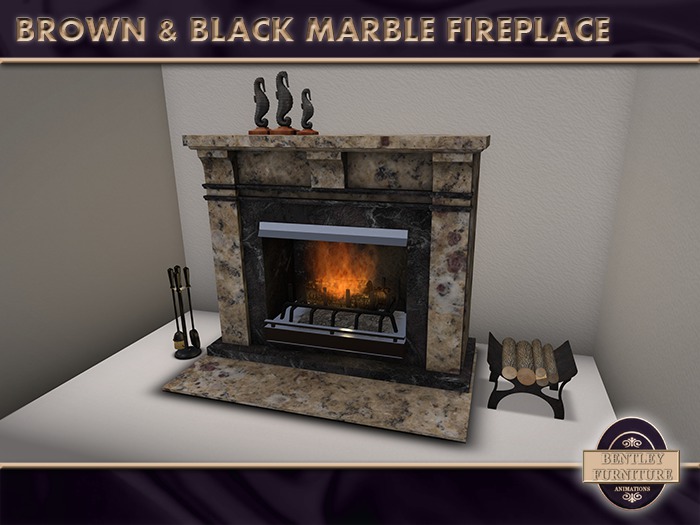 Brown & Black Marble Fireplace - PG Version