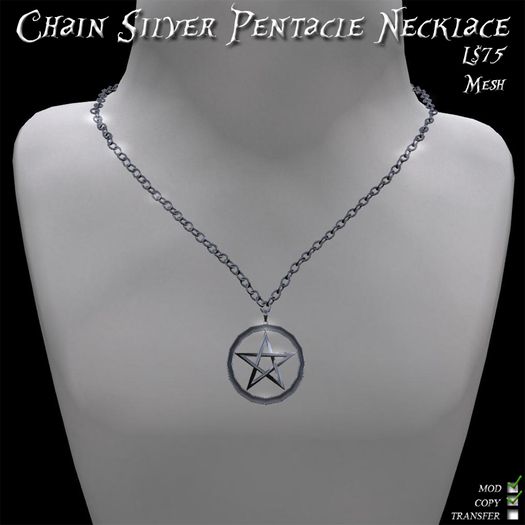 Chain Silver Pentacle Necklace