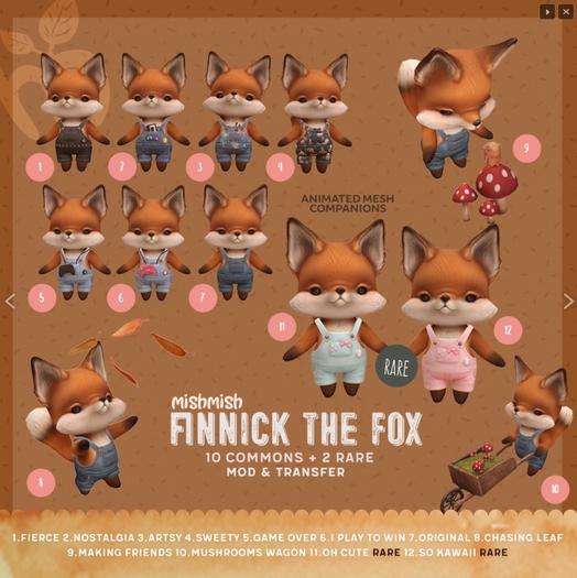 MishMish - Finnick The Fox - So Kawaii Companion RARE