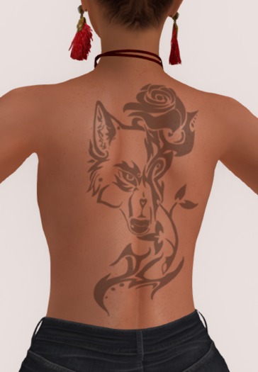 WolvenRose Back Tattoo (Maitreya lara applier)