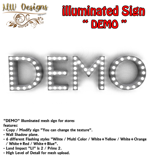 MW Designs - Object (illuminated Sign - DEMO)