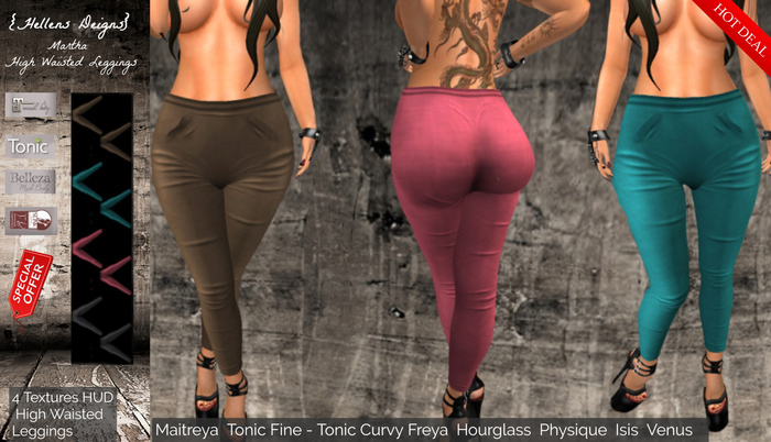 {Hellens} High Waisted Leggings Martha Maitreya Tonic Fine-Curvy Hourglass Physique Isis Venus Freya 001