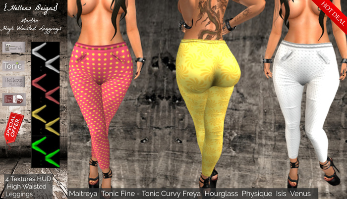 {Hellens} High Waisted Leggings Martha Maitreya Tonic Fine-Curvy Hourglass Physique Isis Venus Freya 003