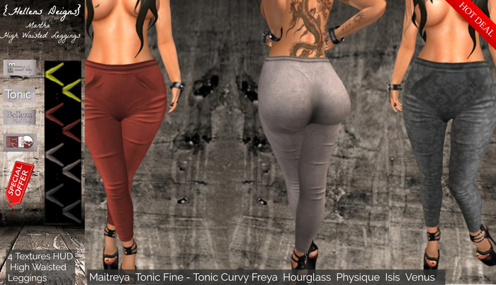 {Hellens} High Waisted Leggings Martha Maitreya Tonic Fine-Curvy Hourglass Physique Isis Venus Freya 002