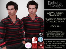 *ED Cowl Neck Sweater - Diamond Stripe 4