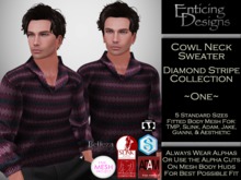 *ED Cowl Neck Sweater - Diamond Stripe 1