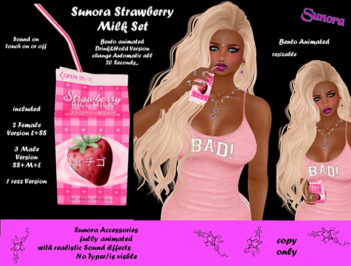 Sunora Bento Strawberry Milk Set