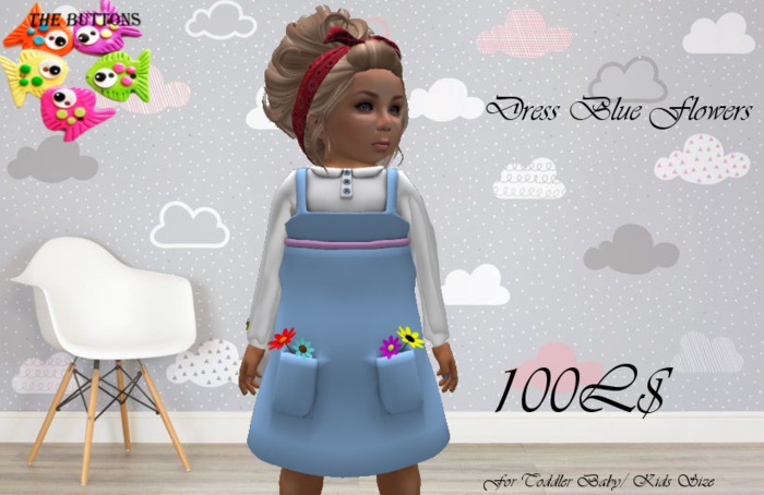 Dress Blue Flowers Boxed