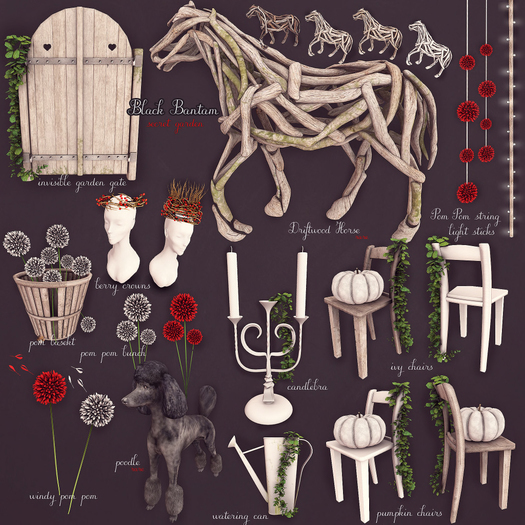 *[Black Bantam] Berry Twig Garden Crowns