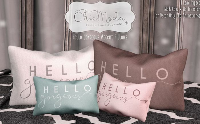ChicModa // Accent PIllows // Hello Gorgeous (Add Me)