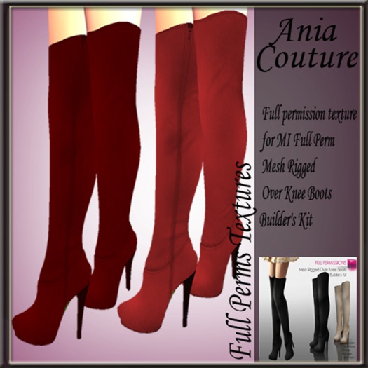 Texture_MI Over Knee Boots Body Reds