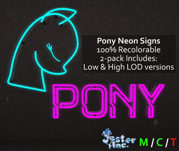 [Jester Inc.] Pony Neon Signs!