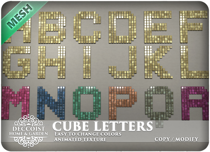!Deccoist. CUBE LETTERS