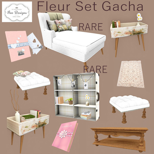 .:Bee Designs:. Fleur Set Gacha Ottoman 2
