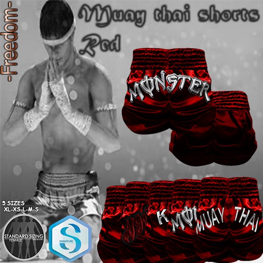 -Freedom-Shorts Muay Red