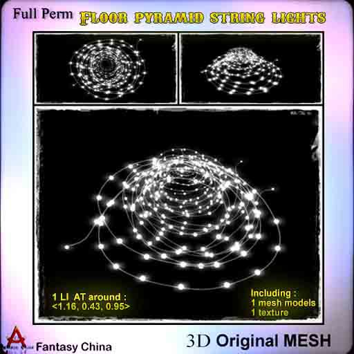 Full Perm Floor pyramid string lights 