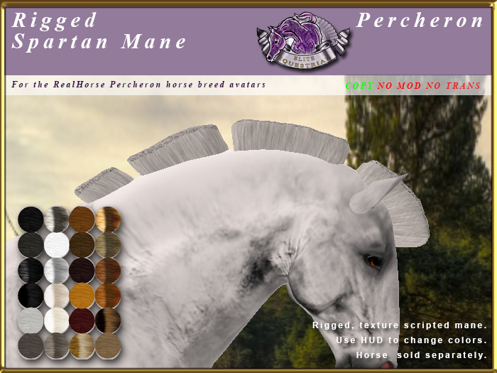 *E* Rigged Spartan Mane Set  [BOXED] RH Percheron