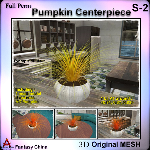 FC- Full Perm Mesh Pumpkin Centerpiece s-2 