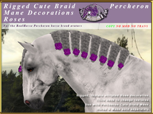 *E* Cute Braided Mane Trim Roses [BOXED] RH Percheron