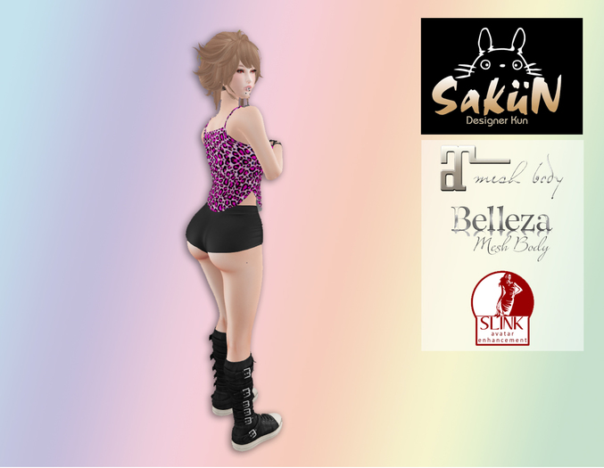 [SkN] Pink Leopard Simple Tank