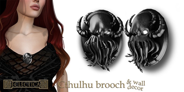 Eclectica Cthulhu brooch and wall decor-Black