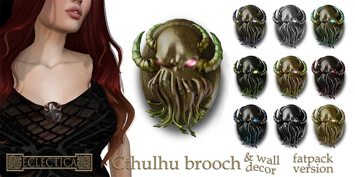 Eclectica Cthulhu brooch and wall decor- fatpack-fixed perms