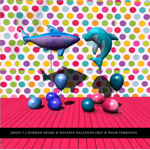 [high v.] chubby pack dolphin & shark balloons