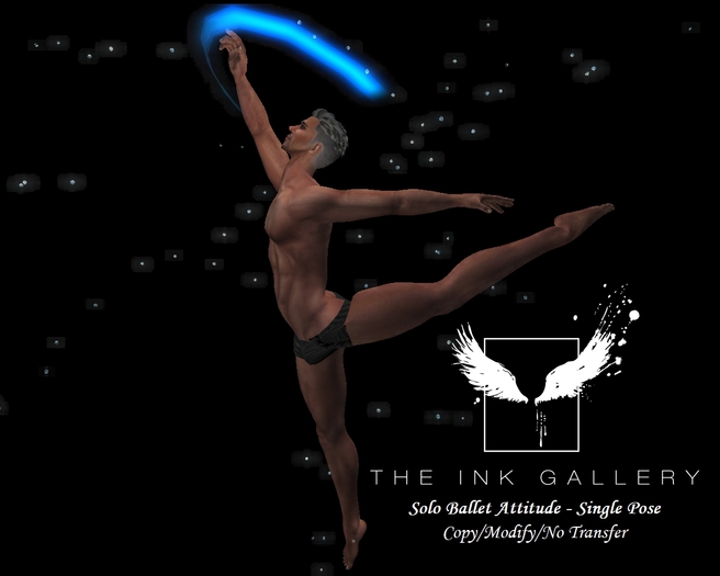 Ink Gallery Solo Ballet Attitude - Single Pose