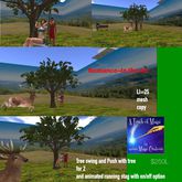 ***Romantic tree scene with swing & running stag for 2-Ctare