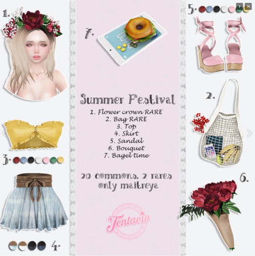 *Tentacio* Summer festival top blue