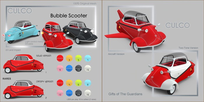 01 -Culco- Bubble Scooter -Solid -Red RARE