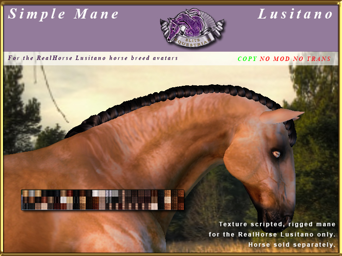 *E* Simple Braid Mane  [BOXED] RH Lusitano