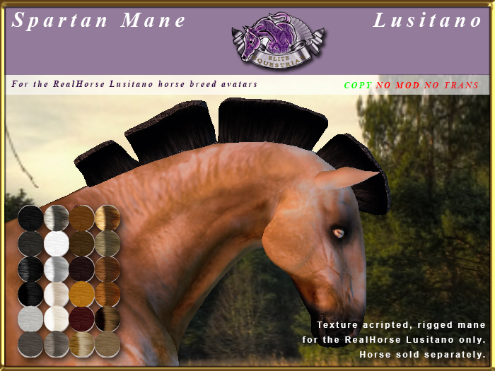 *E* Rigged Spartan Mane Set  [BOXED] RH Lusitano