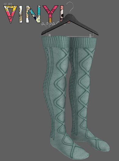 Vinyl - Arin Cable Knit Socks Pak Mint