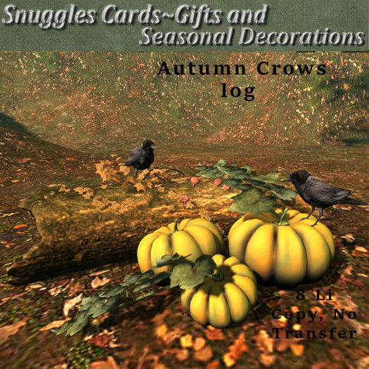 Autumn Crows log By Snuggles Boxed