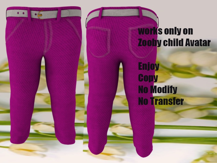 Smart Kidds-Pink Belted Pants- Zooby AV Only(Box)