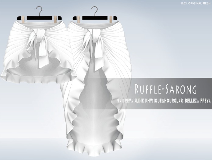 iS Ruffle Sarong Long&Short WHITE
