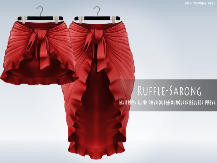 iS Ruffle Sarong Long&Short RED