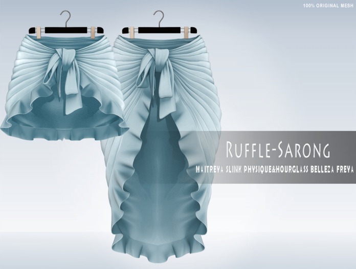 iS Ruffle Sarong Long&Short BLUE