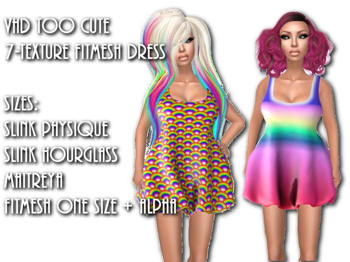 VHD Too Cute Baggy Fitmesh Dress (7 textures)