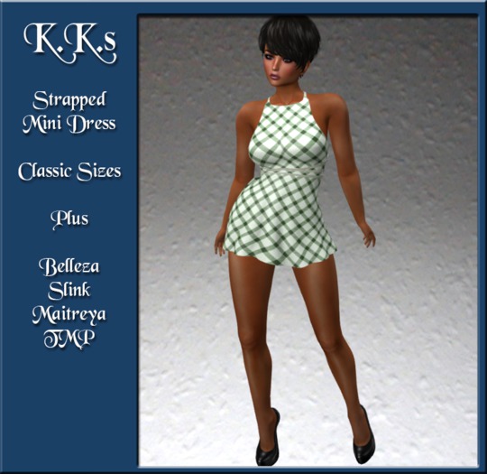 KK's Mesh Mini Dress - Green/Beige