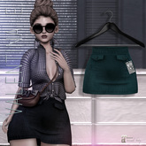 Valentina E. Maisie Denim Skirt Teal