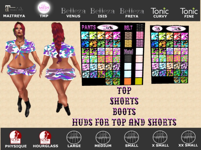 (O)(O) Demo Neon Camo Shorts Outfit