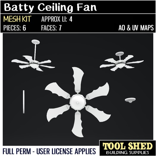 Tool Shed - Batty Ceiling Fan Mesh Kit - Halloween Decoration