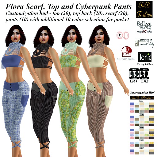Demo SnB Fashion - Flora Top, Scarf and Cyberpunk Pants