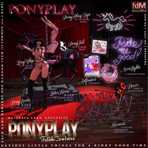 !dM PonyPlay "StudHarness" **RUBY**  (BOX #2 LARA)